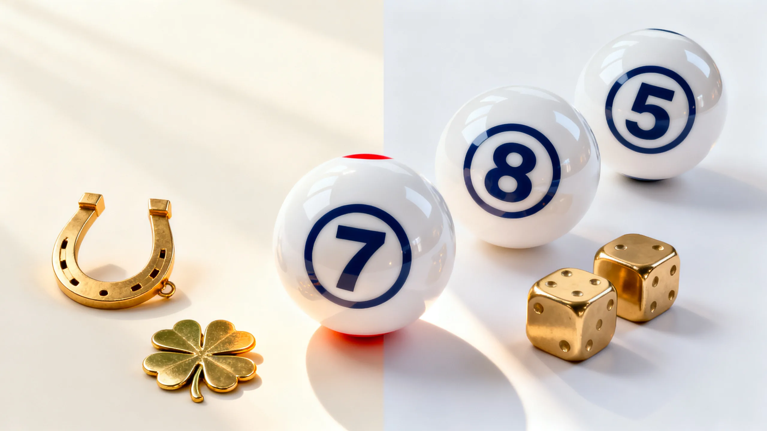 Brass dice on velvet beside a handwritten probability calculation, illustrating Gosloto 6/45 lucky numbers against the math.
